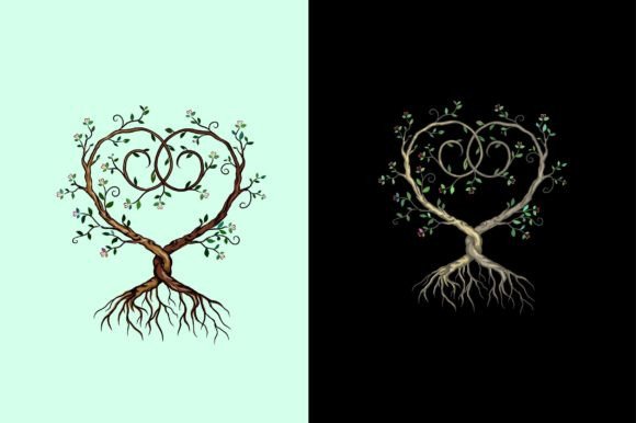 Abstract Heart-shaped Tree: A Modern Symbol for Creative Expression