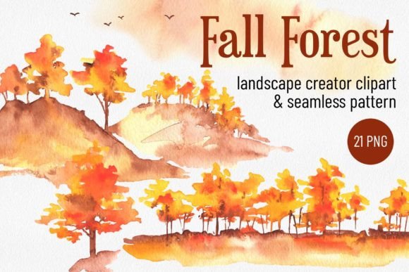 Design Autumn Scenes with Watercolor Forest Tools