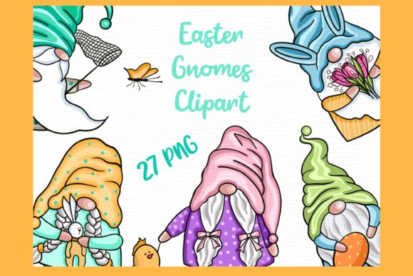 Easter Gnomes Clipart PNG for DIY