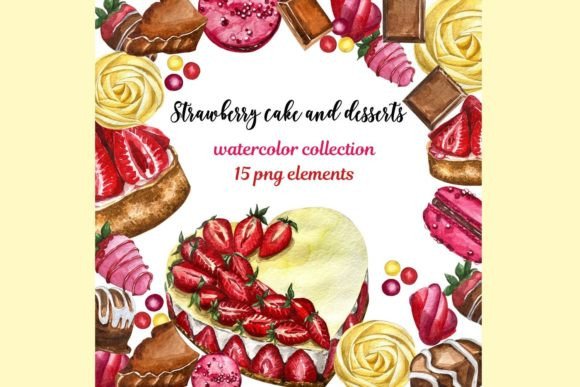 Elevate Your Creative Projects with Watercolor Painting Dessert Clipart Pink