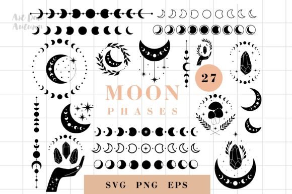 Embracing the Lunar Cycle: The Rise of Moon Phases SVG Designs and Celestial SVG Art in Modern Creativity
