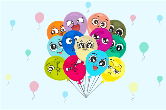 Evaluating Colorful Balloons with Funny Faces for Creative Projects and Design Workflows