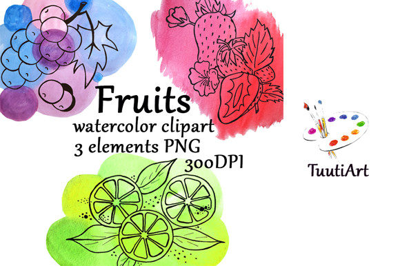 Fruits: Elevating Design with Hand-Painted Watercolor Clipart