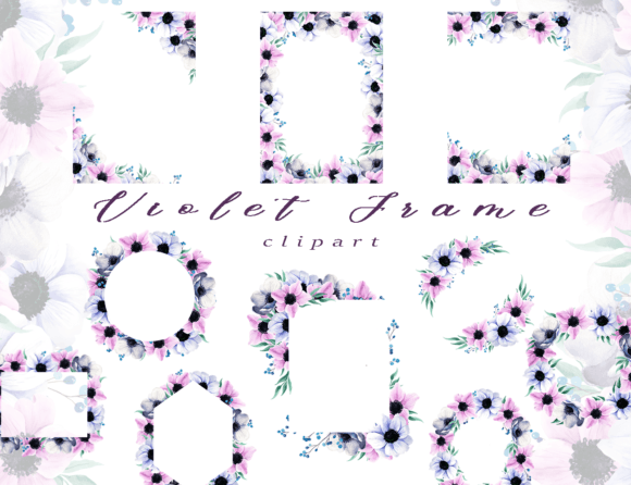 Mastering Summer Wedding Designs with Violet Floral Border and Frame Clipart