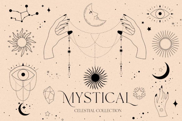 Mastering the Mystical - Celestial Sun Moon Set for Professional Design