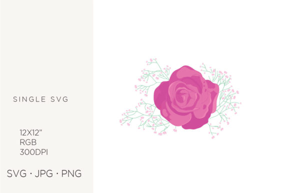 Rose Flowers Wreath & Floral Frame SVG