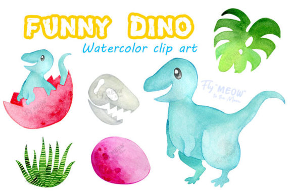 Unleashing Creativity with Watercolor Funny Dino Clip Art