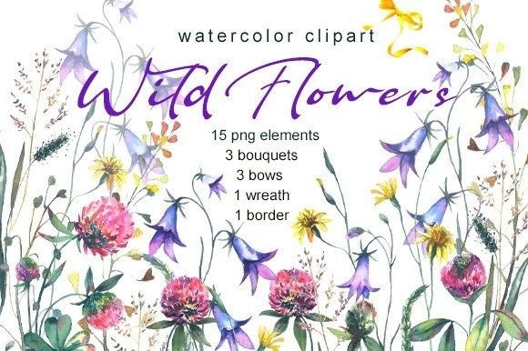 Unlocking Creative Potential with High-Resolution Wildflowers Watercolor Clipart PNG Files