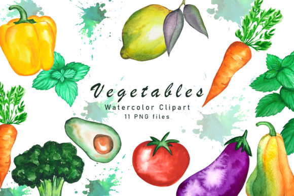 Vegetables Watercolor Clipart Guide
