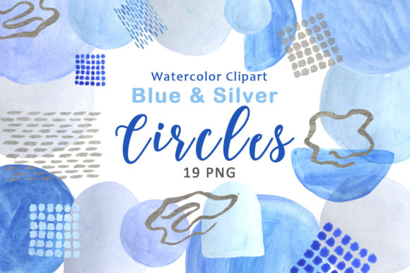 Watercolor Blue Circles Clipart PNG Guide