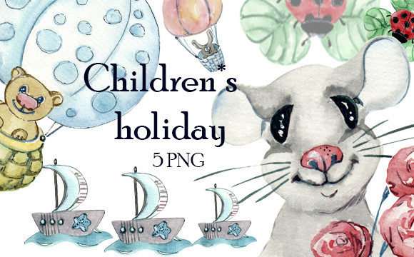 Watercolor Clipart, Children s Holiday: Bringing Soft Charm to Creative Projects