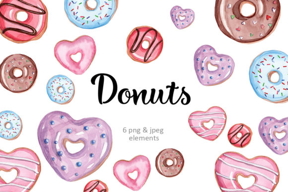 Watercolor Donuts Set: Elevating Your Creative Projects with Sweet Digital Art