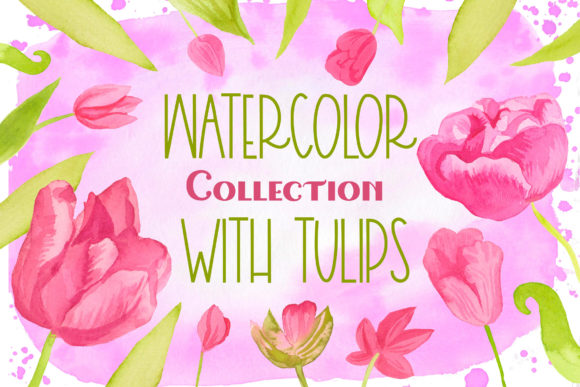 Watercolor Pink Tulips: A Spring Design Collection